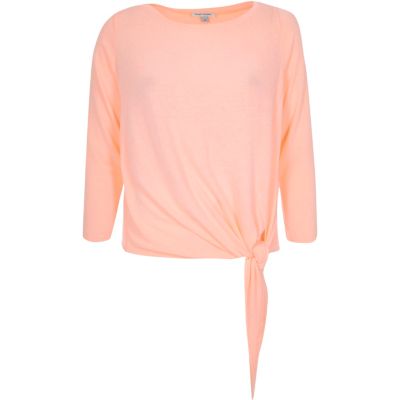 Coral tied side top